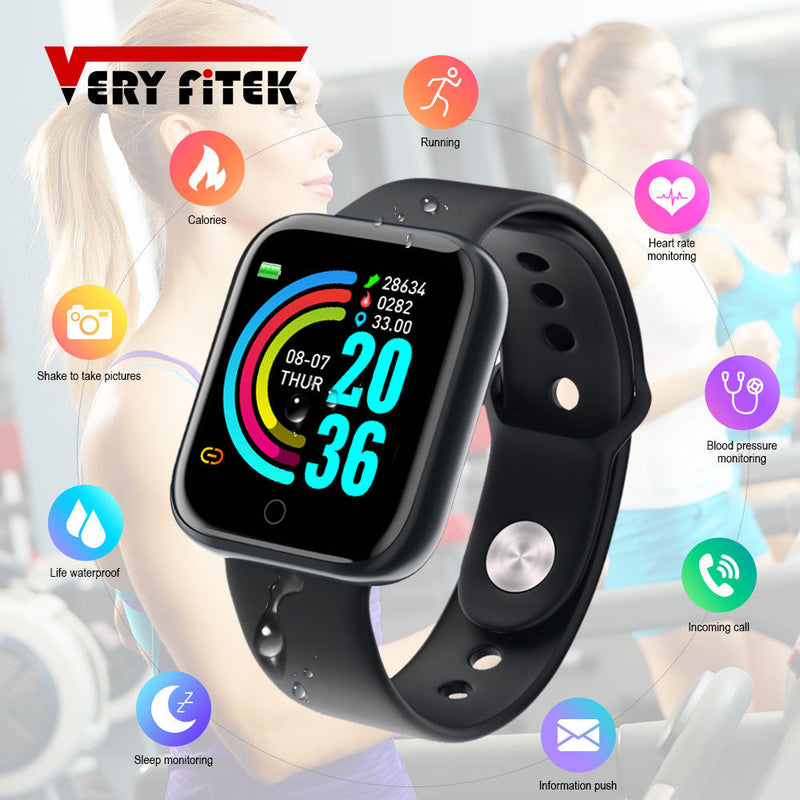 Smart Watch D20 Pro Relógio esportivo Monitor de frequência cardíaca, Pulseira inteligente que acompanha pressão arterial para Android e IOS - Choque Criativo