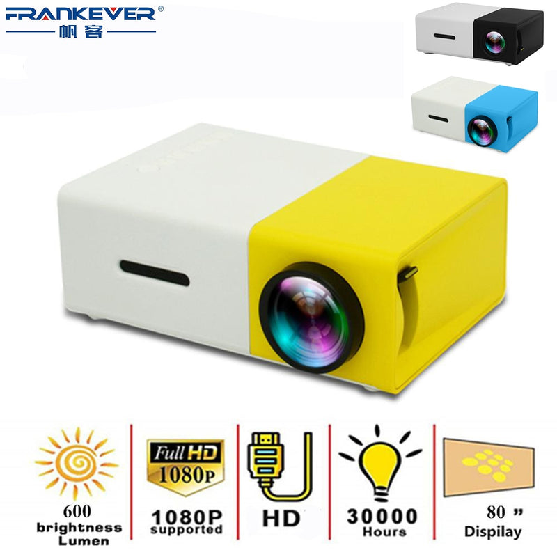 Mini projetores LCD YG-300 suportam projetor de LED portátil 1080p Home Cinema com HDMI USB AV para festas - Choque Criativo