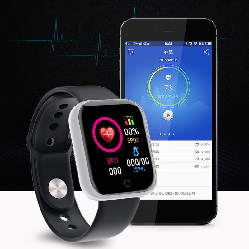 Smart Watch D20 Pro Relógio esportivo Monitor de frequência cardíaca, Pulseira inteligente que acompanha pressão arterial para Android e IOS - Choque Criativo