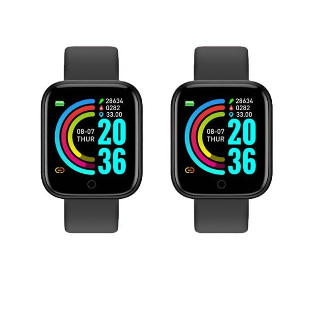 Smart Watch D20 Pro Relógio esportivo Monitor de frequência cardíaca, Pulseira inteligente que acompanha pressão arterial para Android e IOS - Choque Criativo