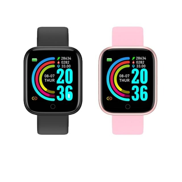 Smart Watch D20 Pro Relógio esportivo Monitor de frequência cardíaca, Pulseira inteligente que acompanha pressão arterial para Android e IOS - Choque Criativo