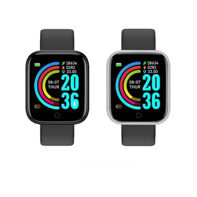 Smart Watch D20 Pro Relógio esportivo Monitor de frequência cardíaca, Pulseira inteligente que acompanha pressão arterial para Android e IOS - Choque Criativo